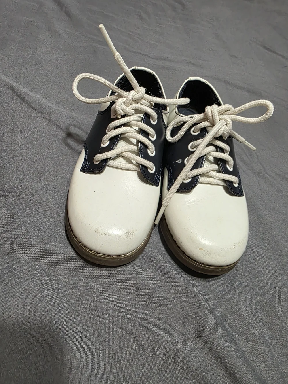 Stride Rite Kids Two-Tone White and Black Saddle Oxfords